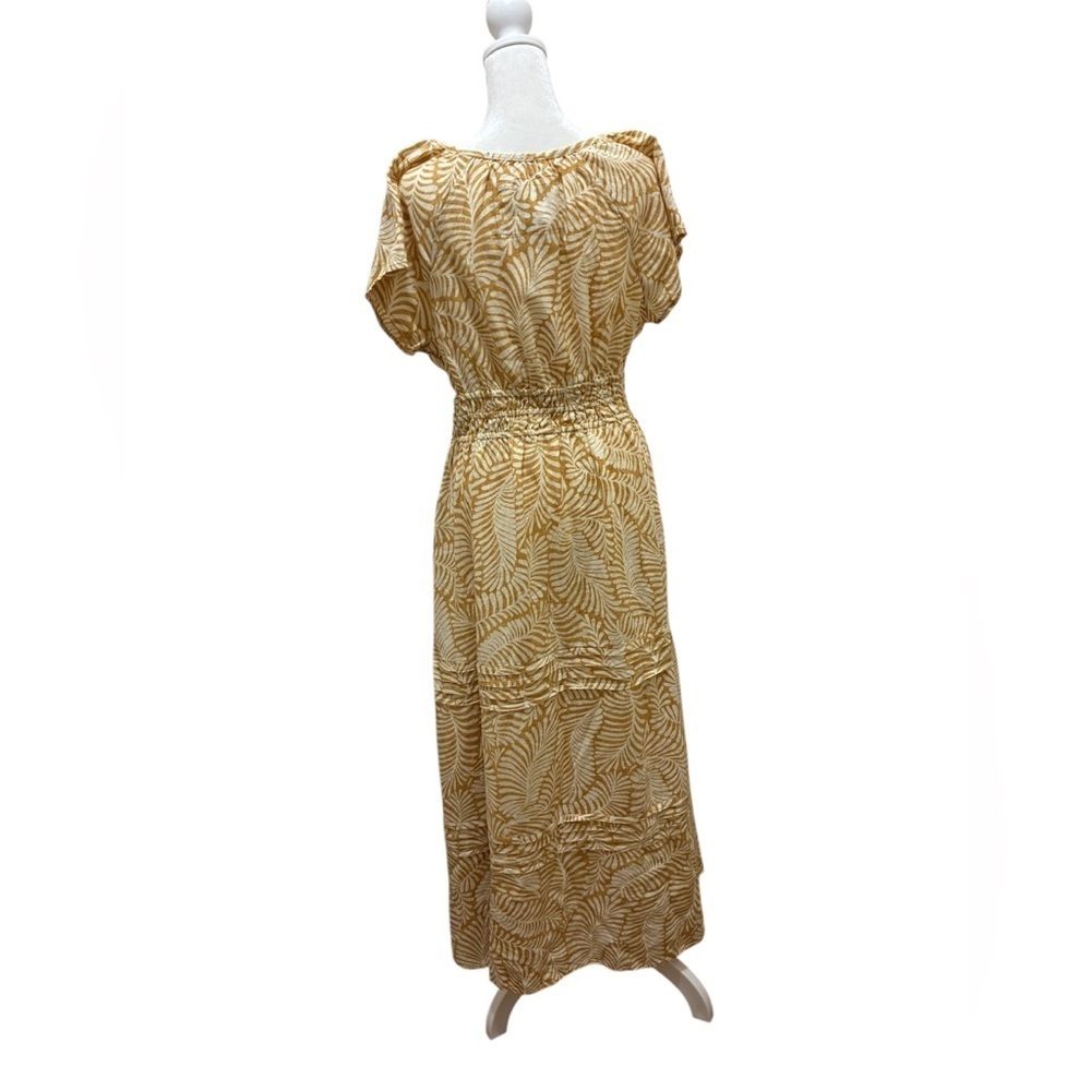 Rachel Zoe Cream and Mustard Leaf-Print Maxi Dress - Picture 2 of 7